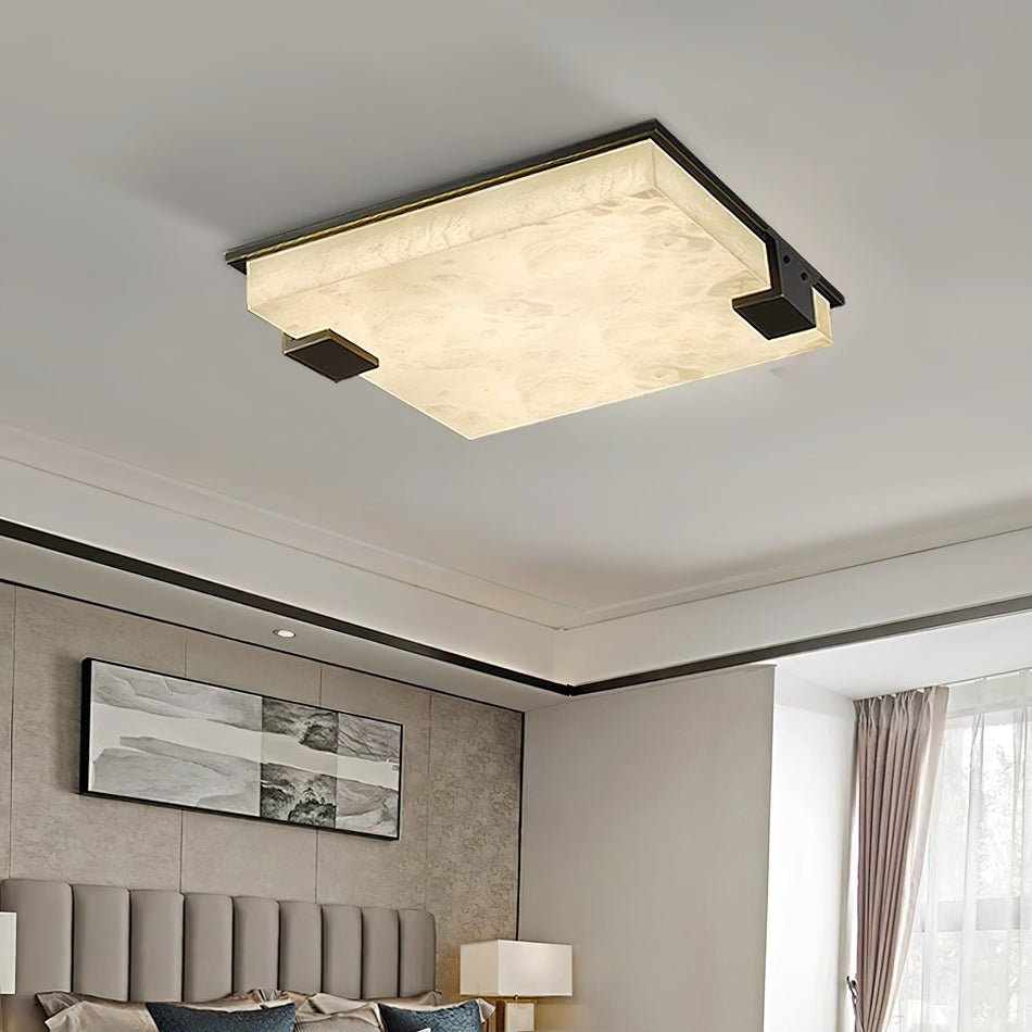 Square Alabaster Ceiling Lamp - Lumpaz