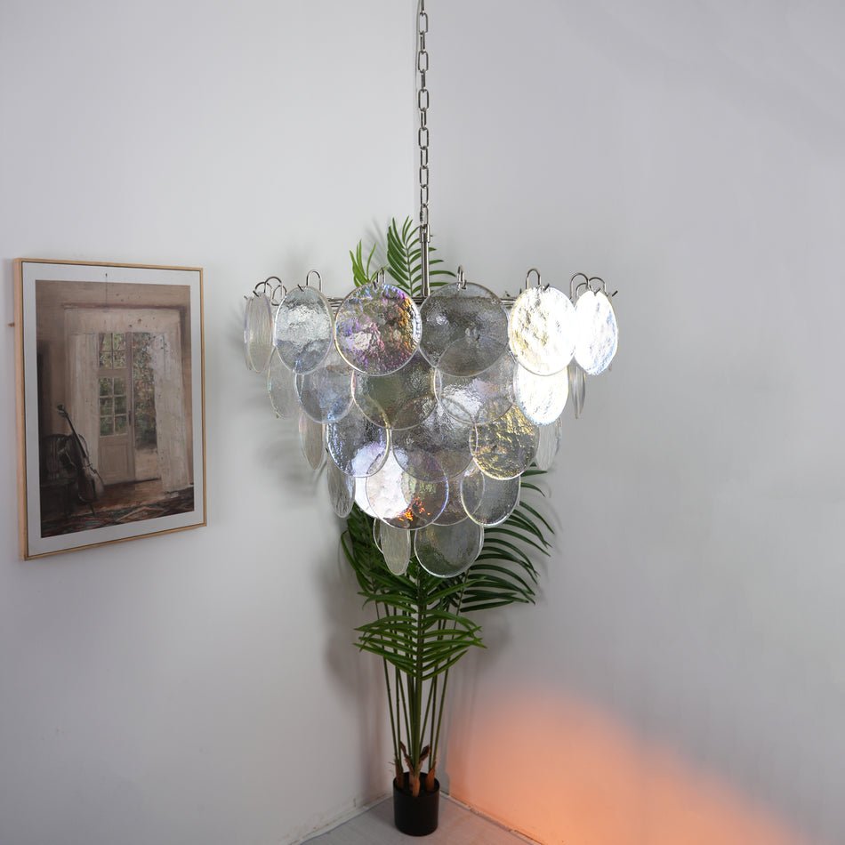 Murano Disc Iridescent Chandelier - Lumpaz