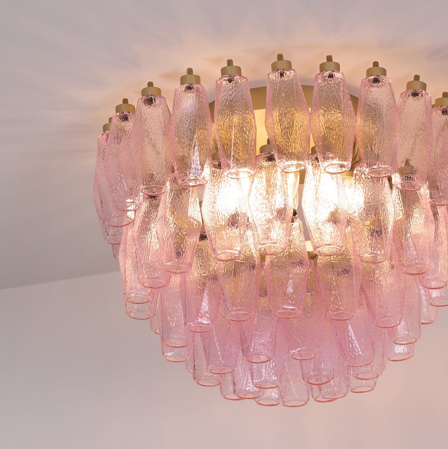 Poliedri Murano Pink Ceiling Light - Lumpaz