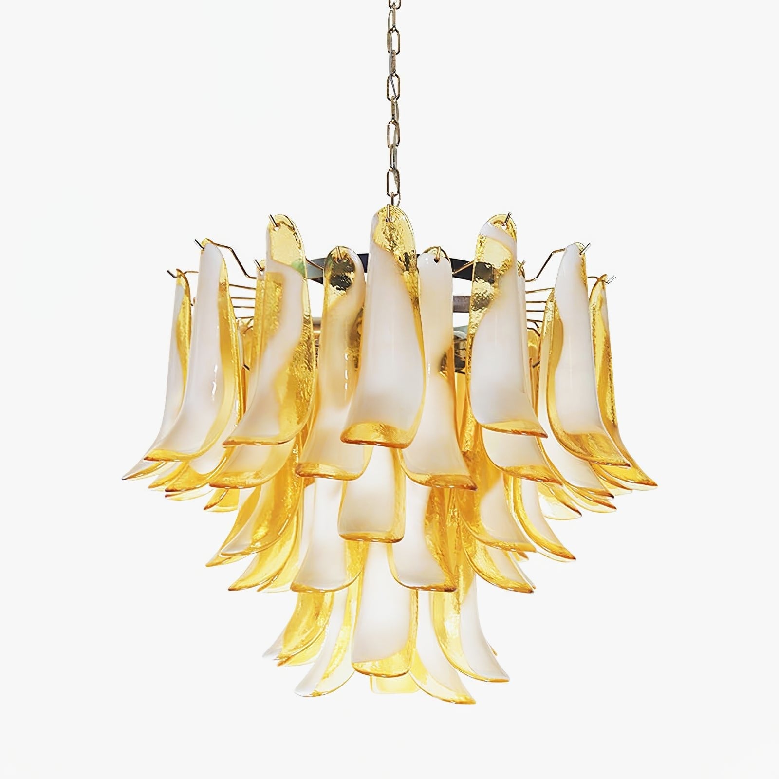 Amber Glass Murano Petals Chandelier - Lumpaz