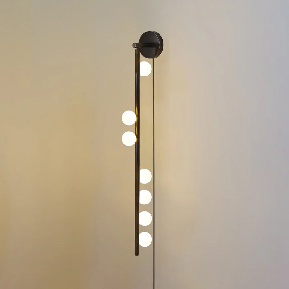 Brass Glass Tube Plug-in Wall Lamp - Lumpaz
