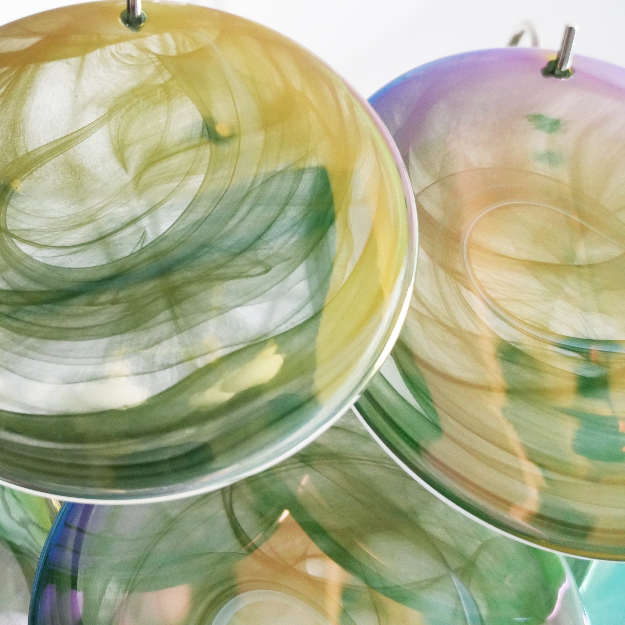 Green Murano Disc Chandelier - Lumpaz