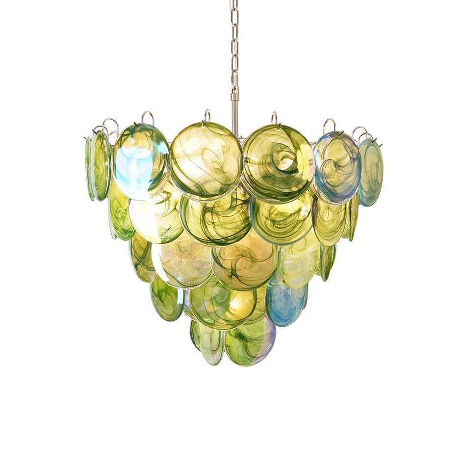 Green Murano Disc Chandelier - Lumpaz