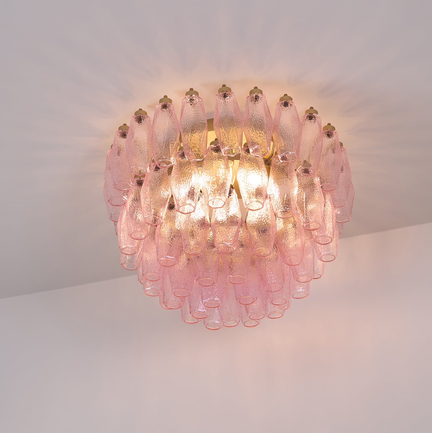 Poliedri Murano Pink Ceiling Light - Lumpaz