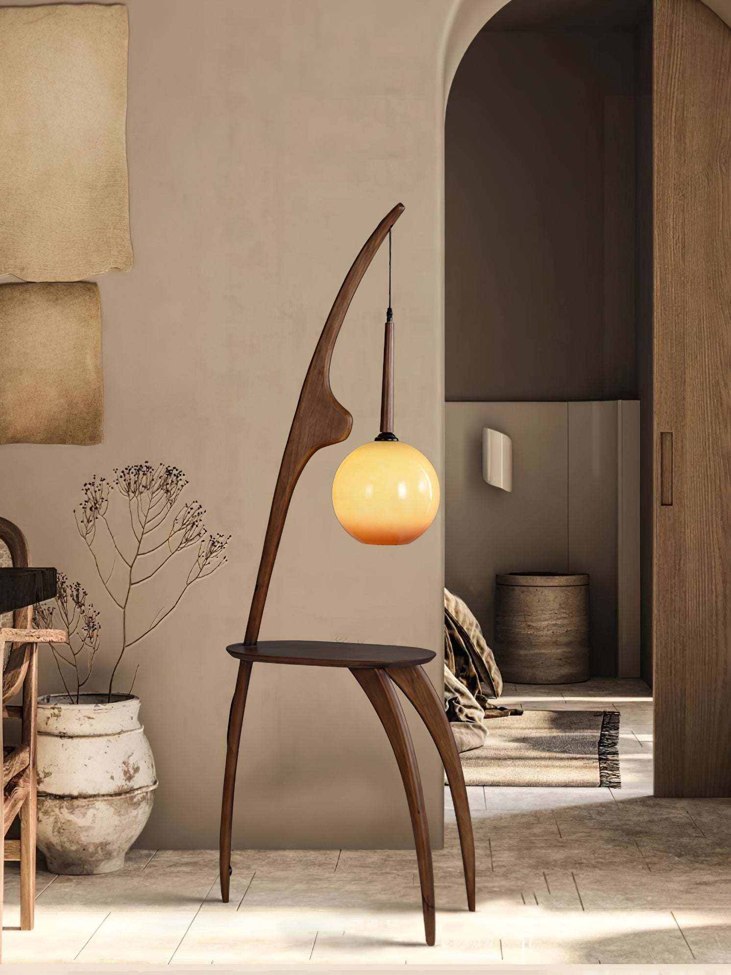 Curved Mantis Arm Floor Lamp - Lumpaz