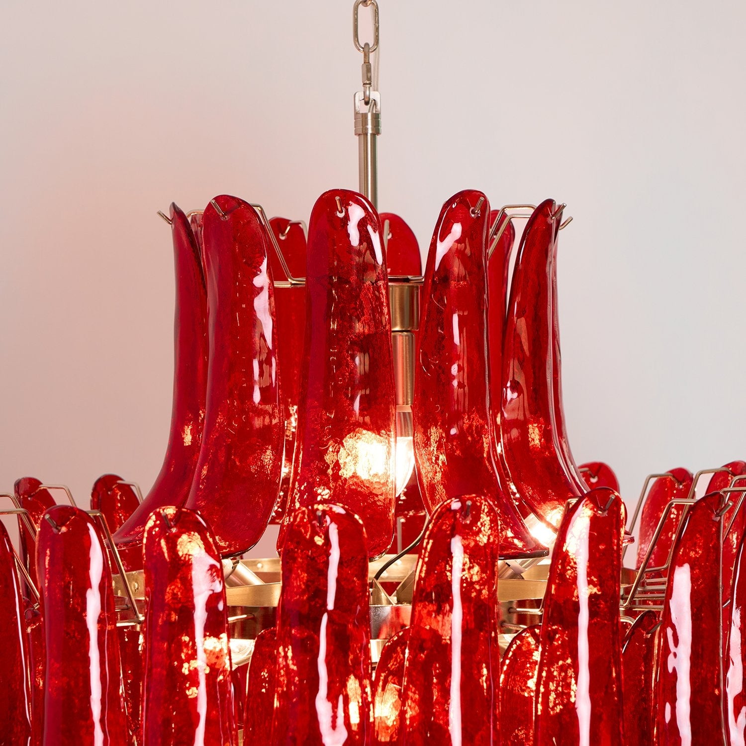 Murano Crimson Cascade Chandelier - Lumpaz