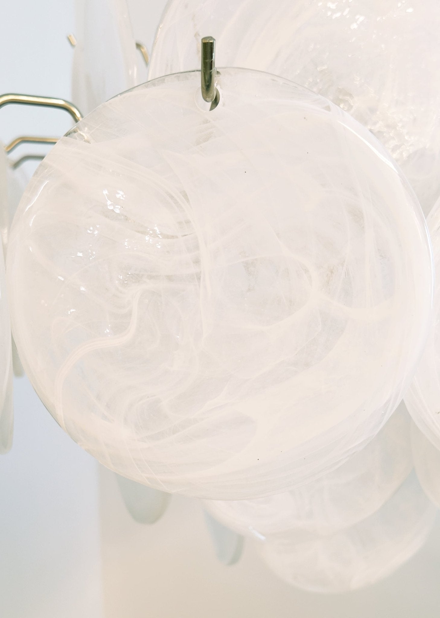 Isadora Murano White Disc Chandelier - Lumpaz
