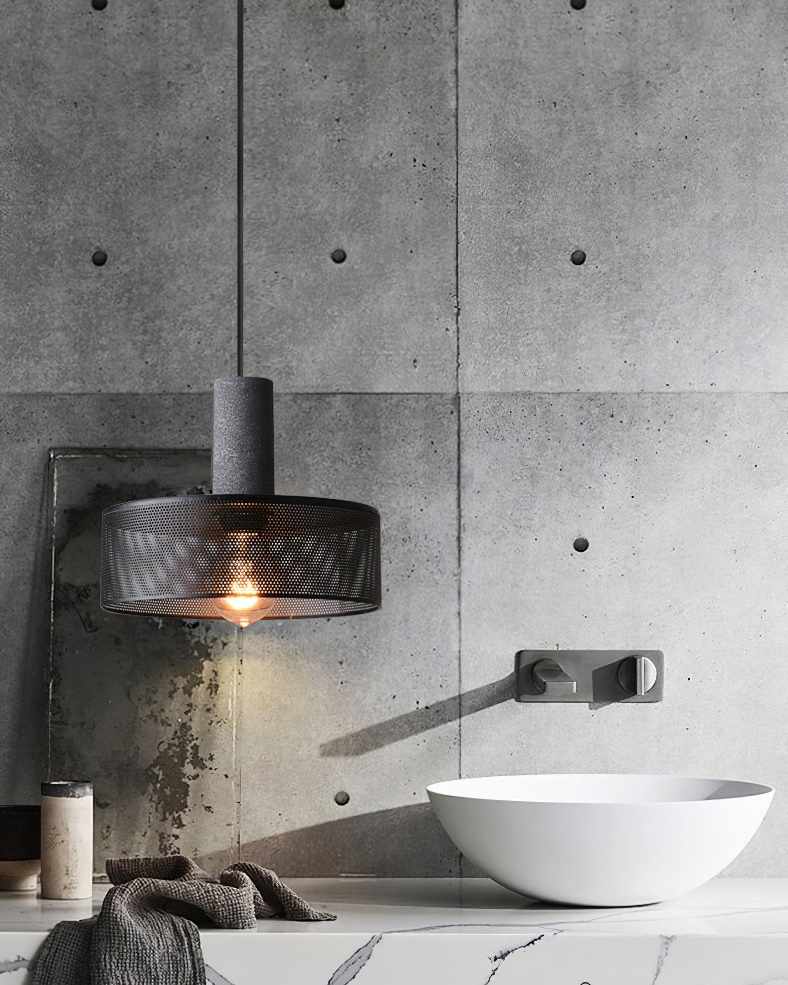 Cement Mesh Pendant Light - Lumpaz