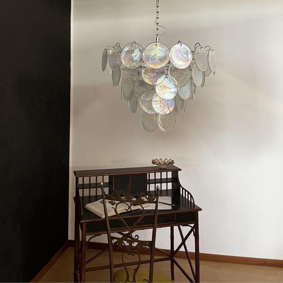 Murano Disc Iridescent Chandelier - Lumpaz