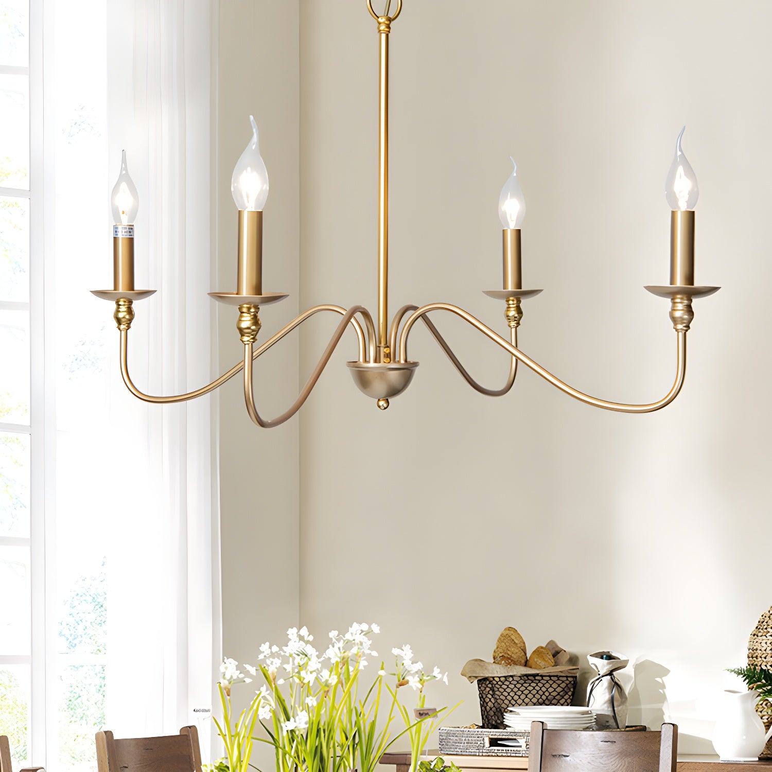 Timeless Gold Candle Chandelier - Lumpaz