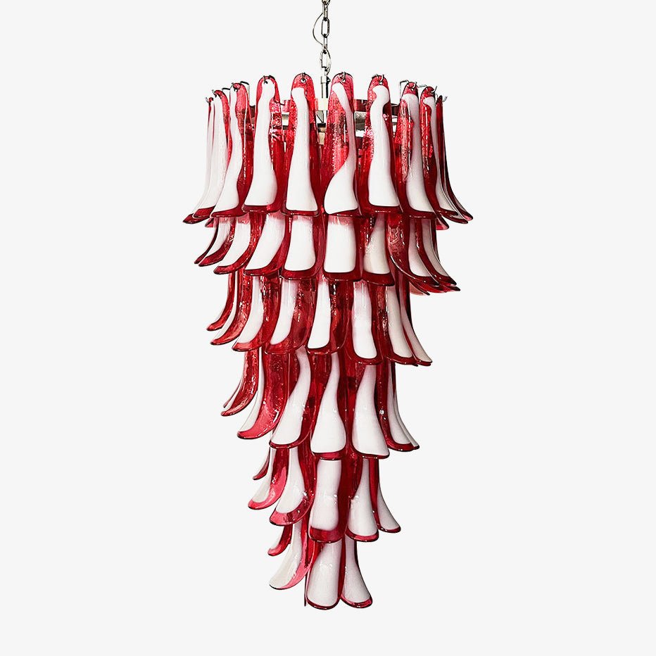 Murano Red Petals Spiral Chandelier - Lumpaz