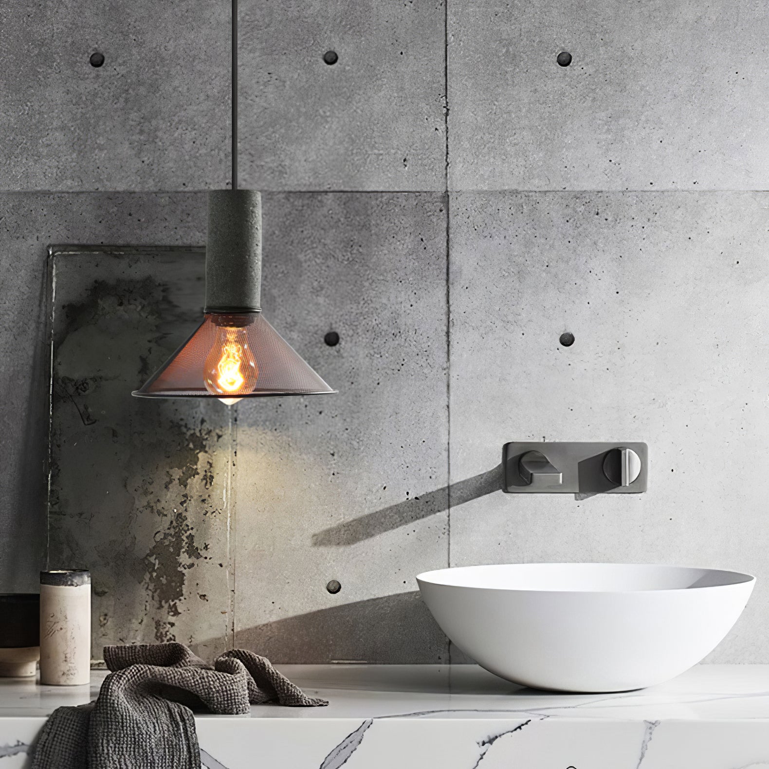 Cement Mesh Pendant Light - Lumpaz