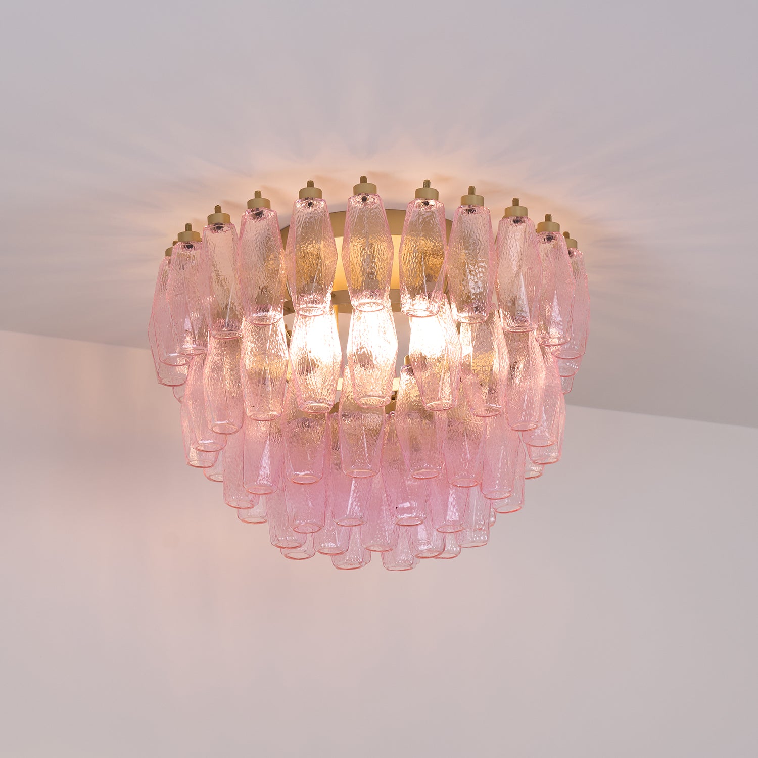Poliedri Murano Pink Ceiling Light - Lumpaz