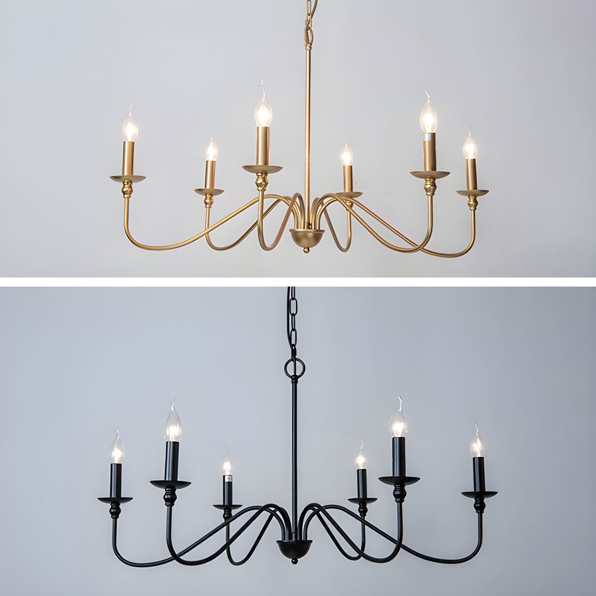 Timeless Gold Candle Chandelier - Lumpaz