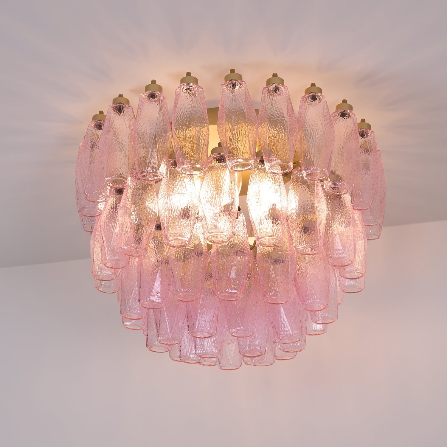 Poliedri Murano Pink Ceiling Light - Lumpaz