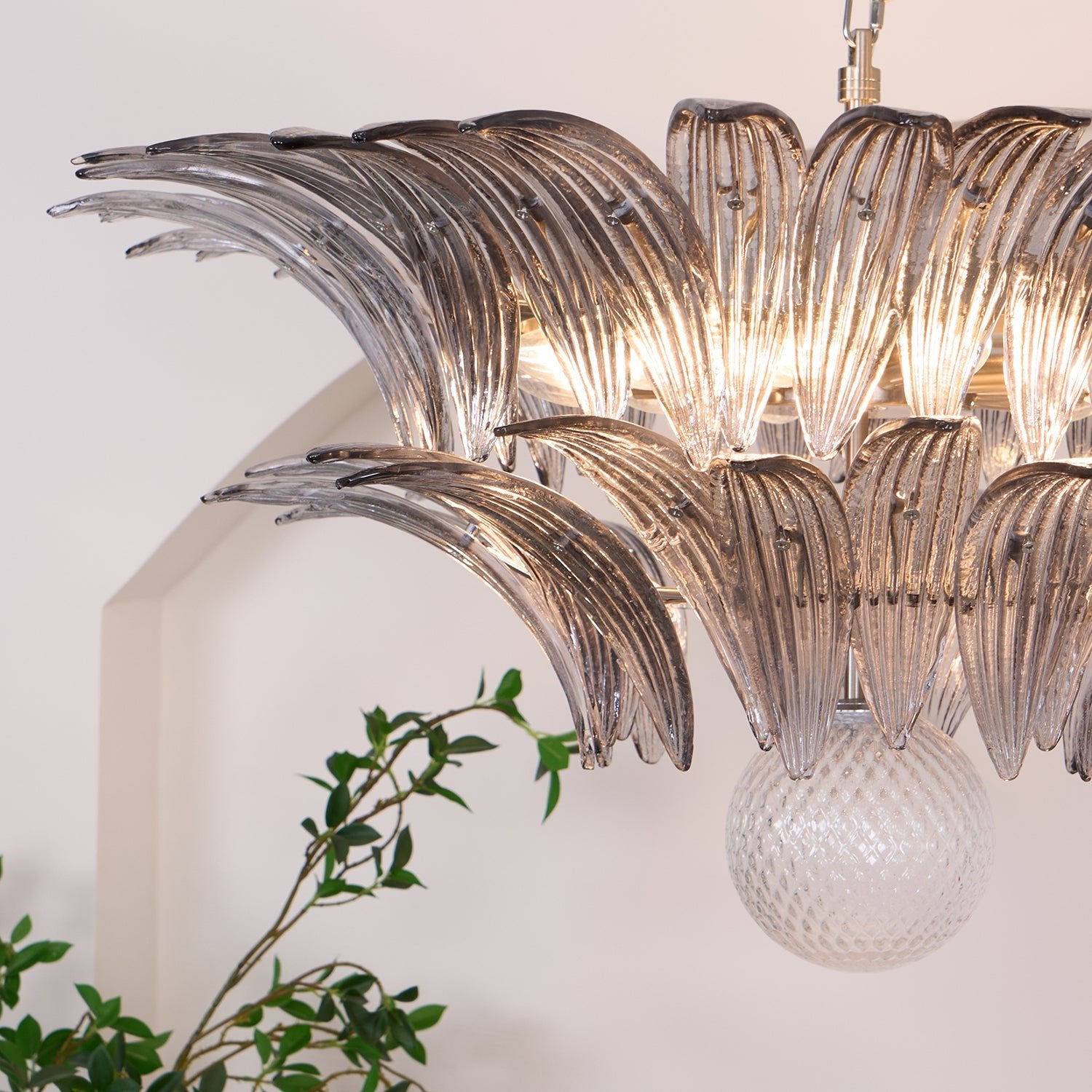 Murano Palmette Transparent Chandelier - Lumpaz