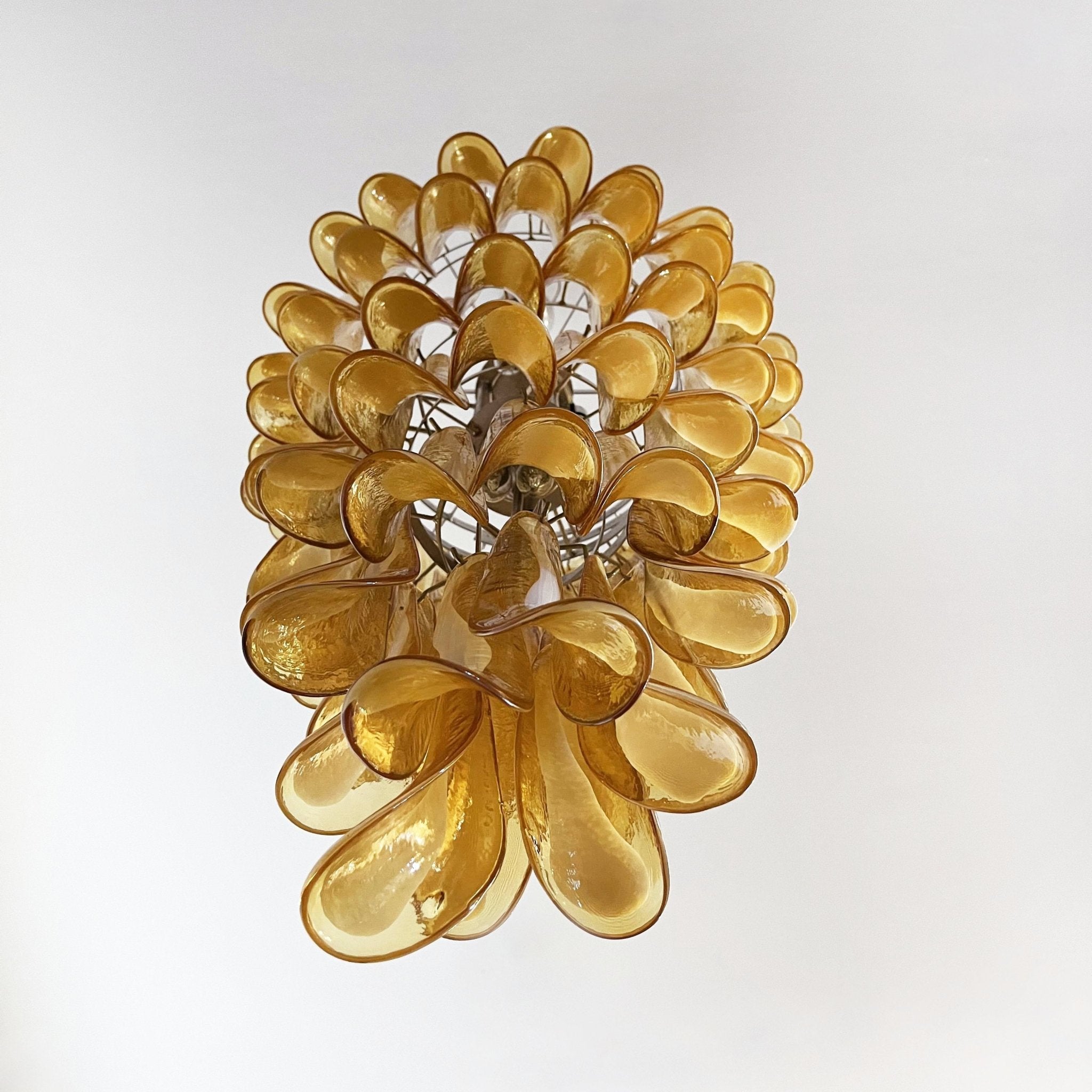 Murano Amber Petals Spiral Chandelier - Lumpaz