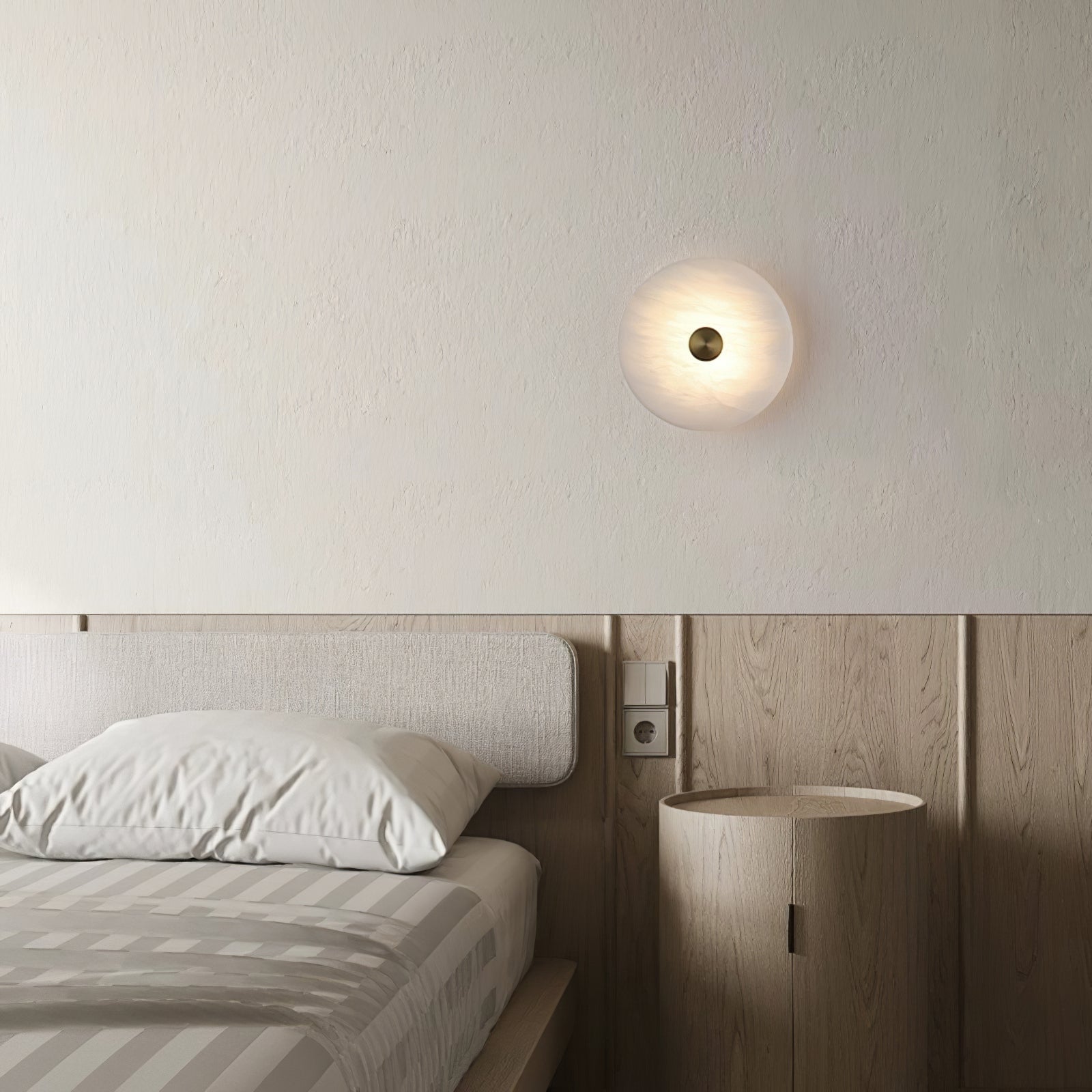 Disc Shaped Alabaster Wall Light - Lumpaz
