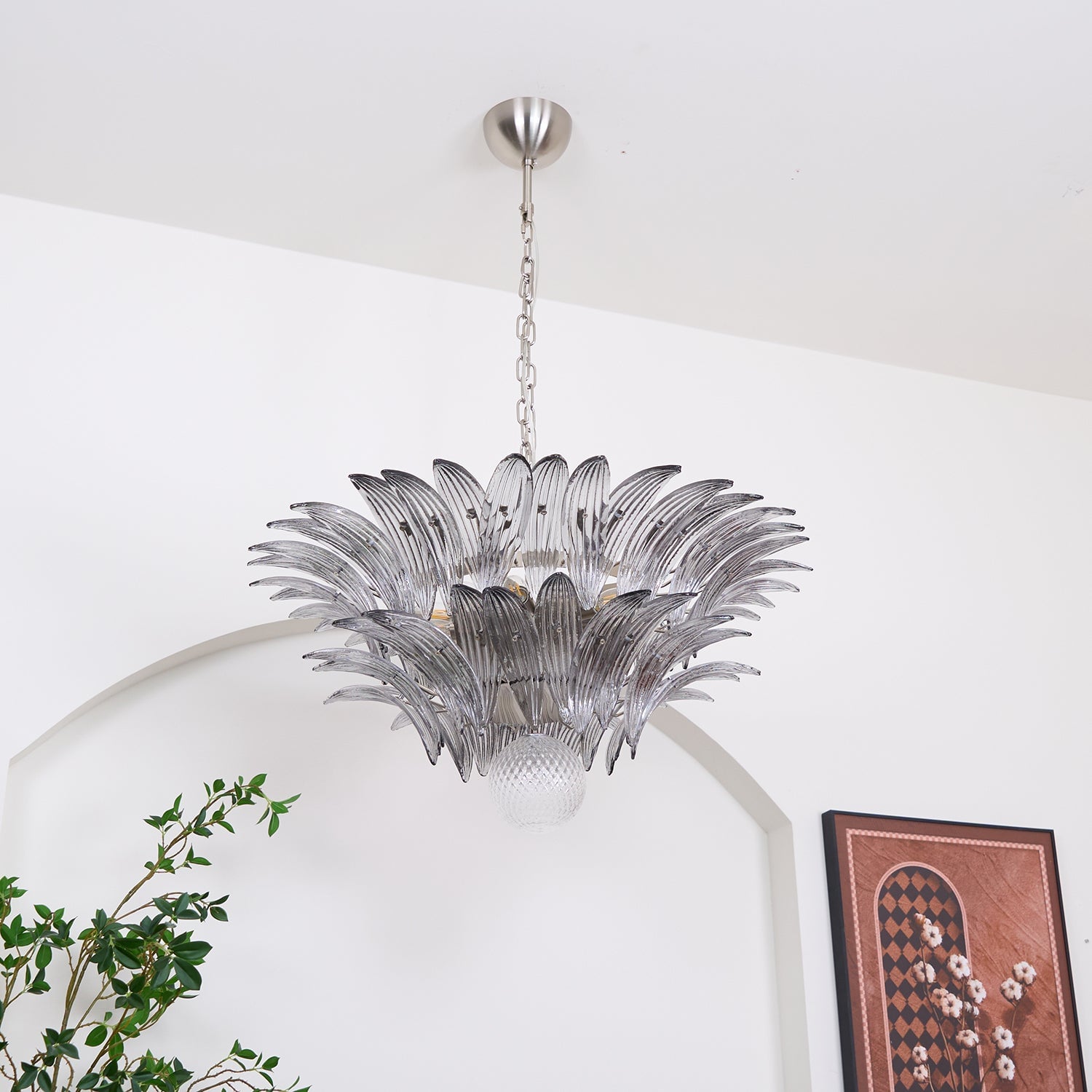 Murano Palmette Transparent Chandelier - Lumpaz