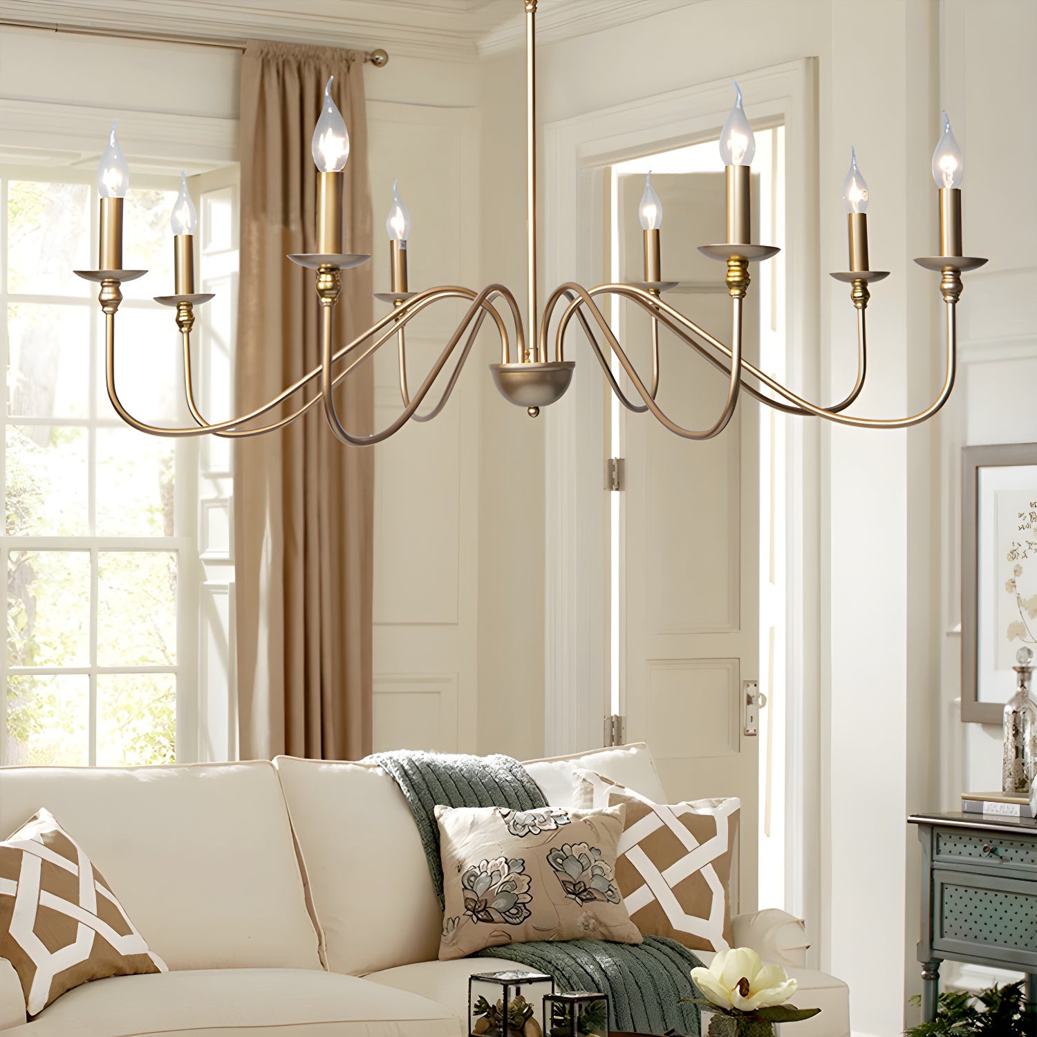 Timeless Gold Candle Chandelier - Lumpaz