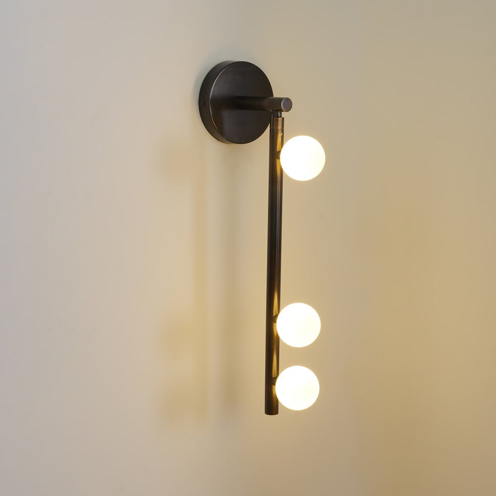 Brass Glass Tube Plug-in Wall Lamp - Lumpaz