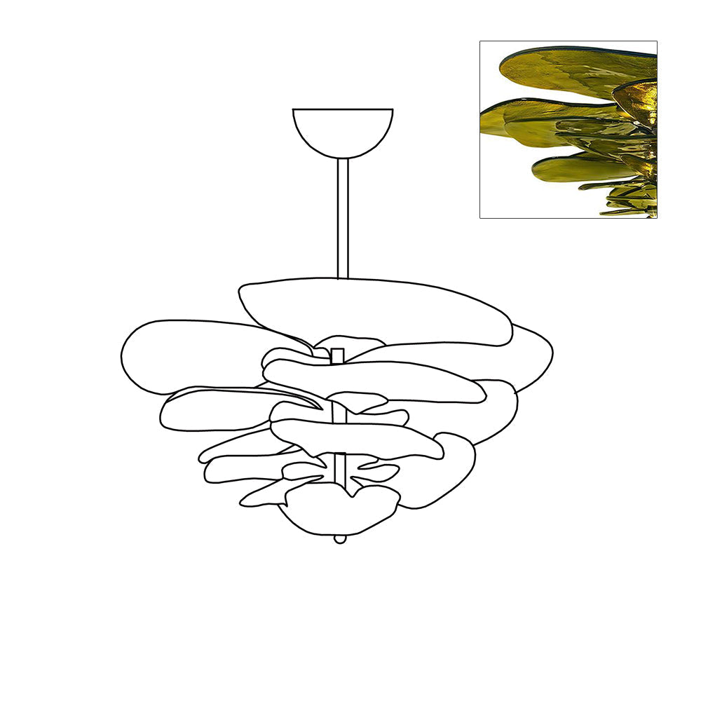 Golden Petals Murano Chandelier - Lumpaz