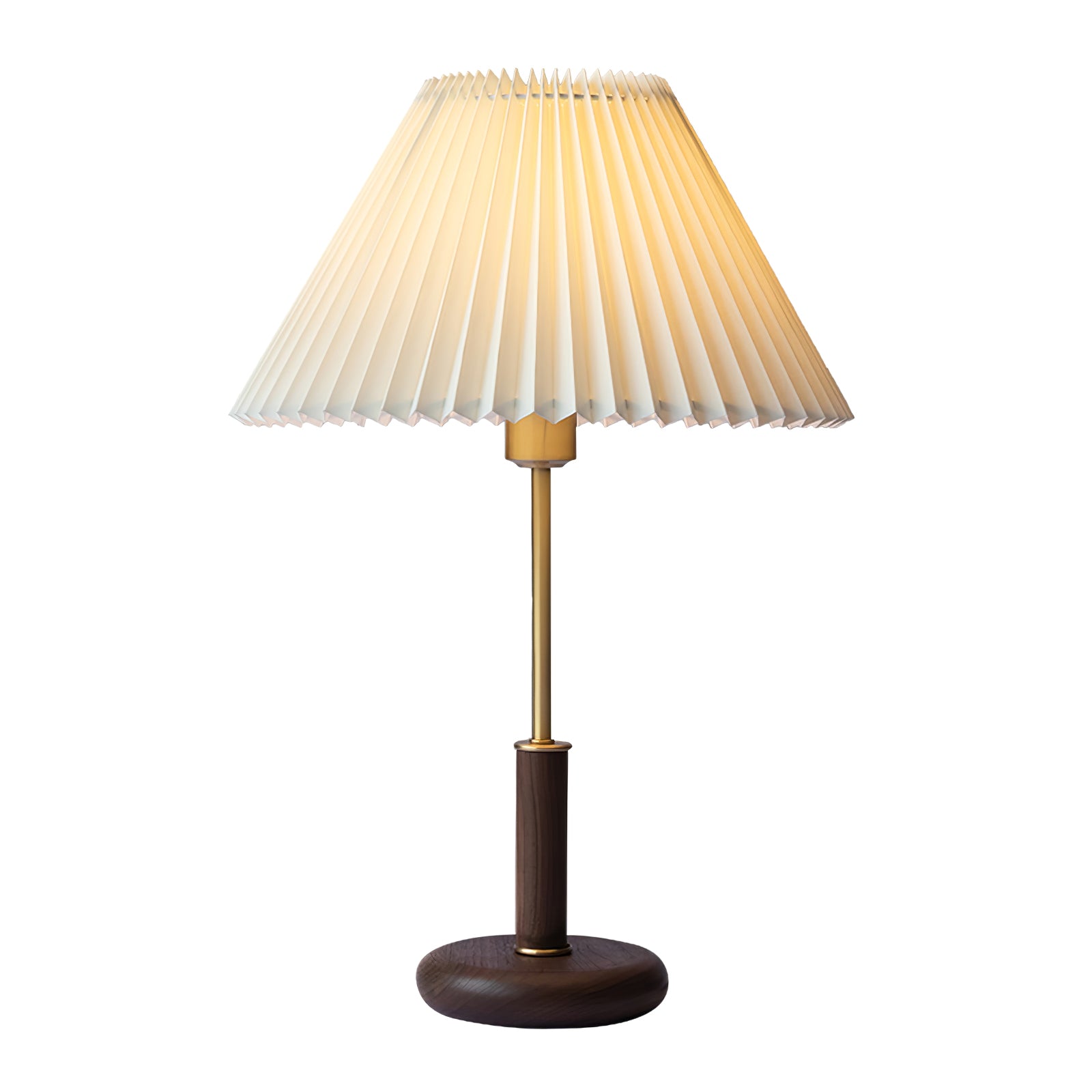 Pleated Walnut Table Lamp - Lumpaz