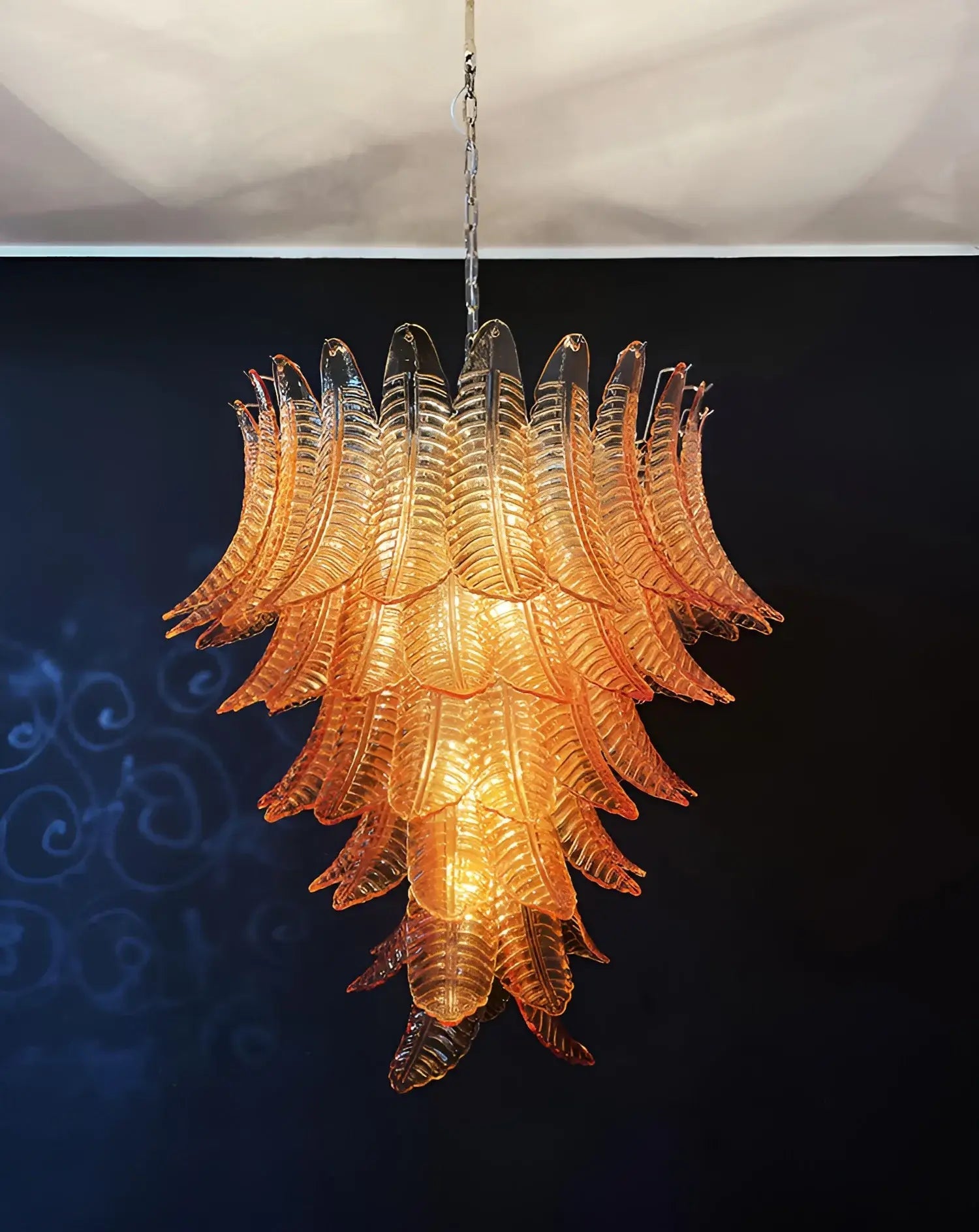 Amber Leaf Cascade Chandelier - Lumpaz