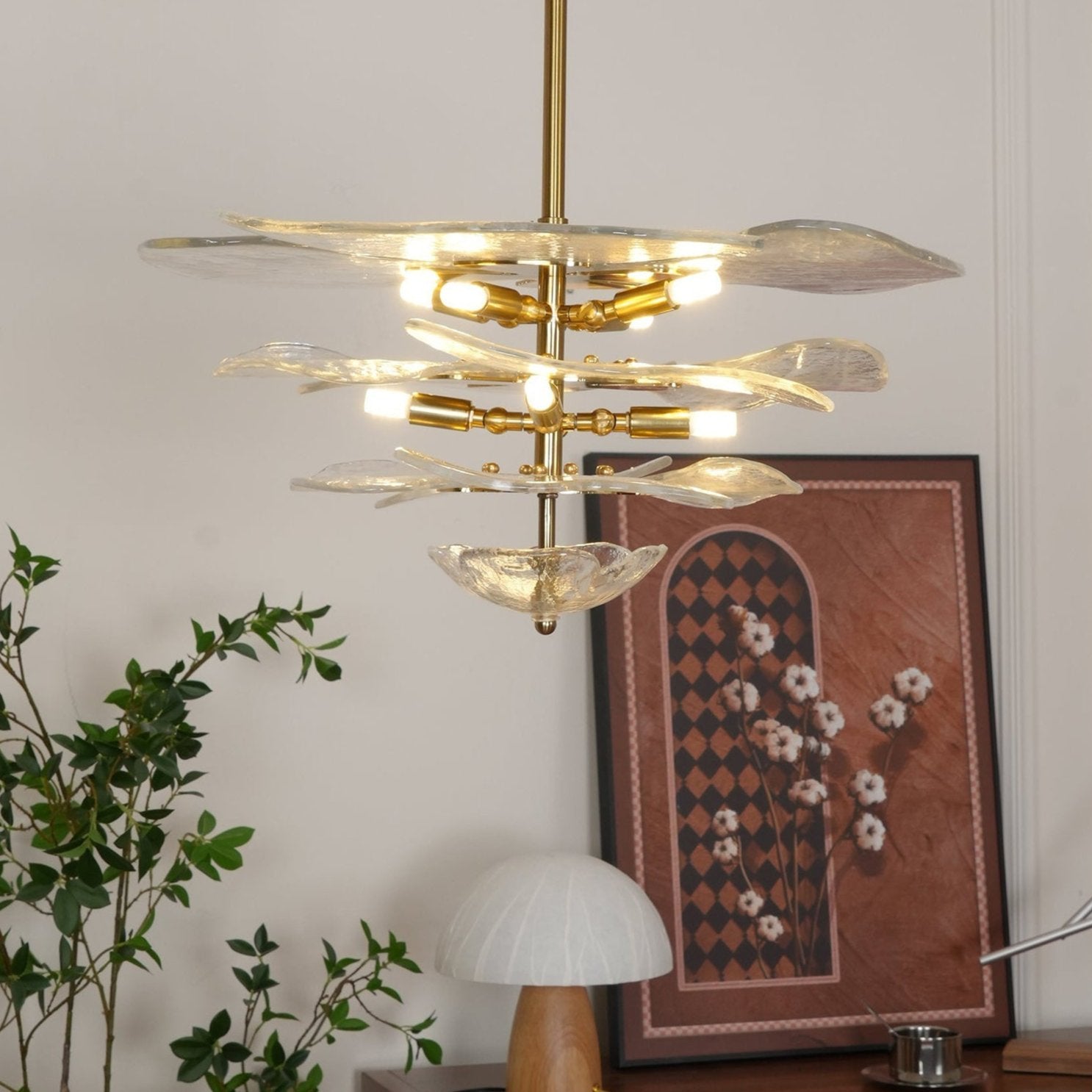 Golden Petals Murano Chandelier - Lumpaz