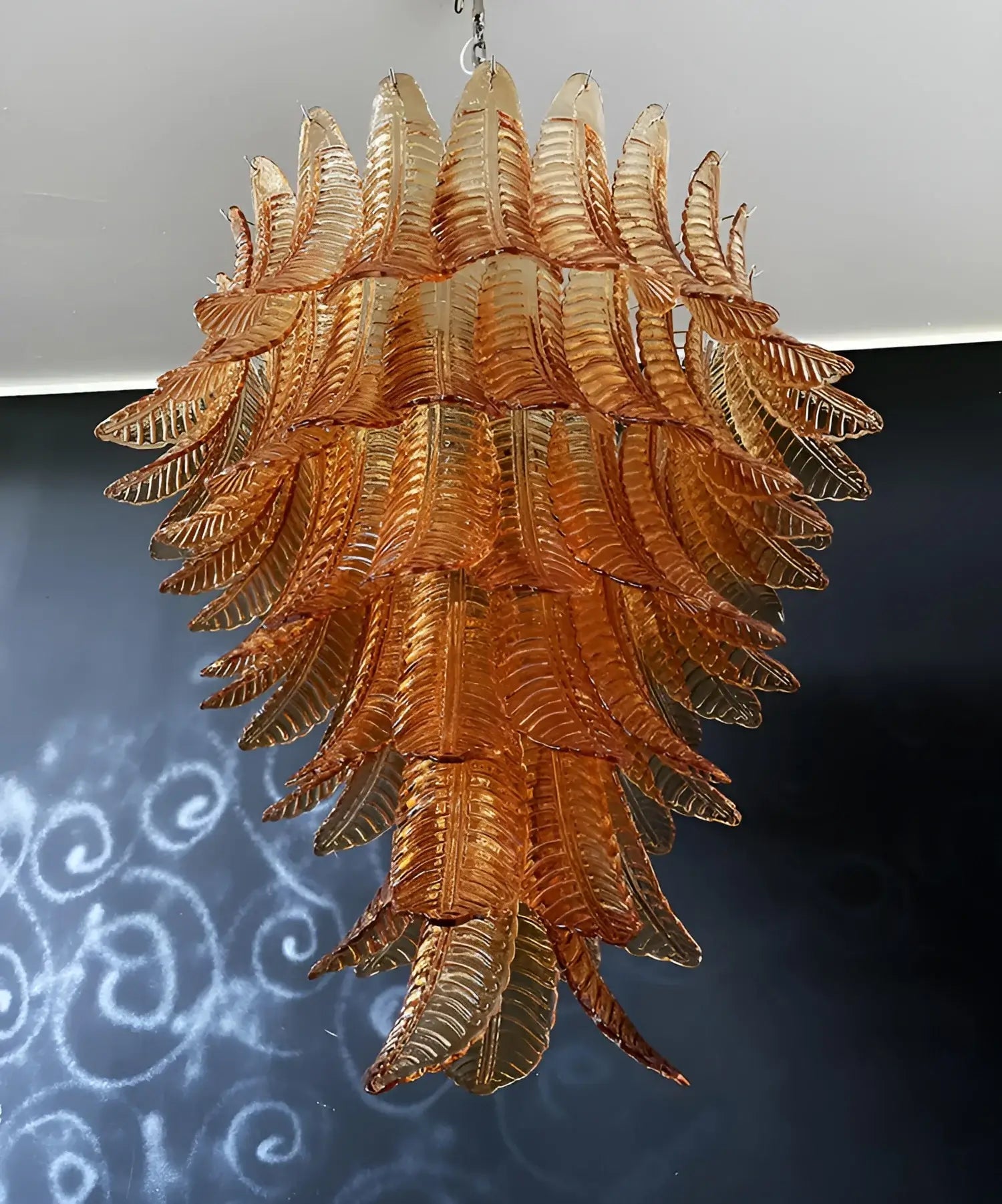 Amber Leaf Cascade Chandelier - Lumpaz