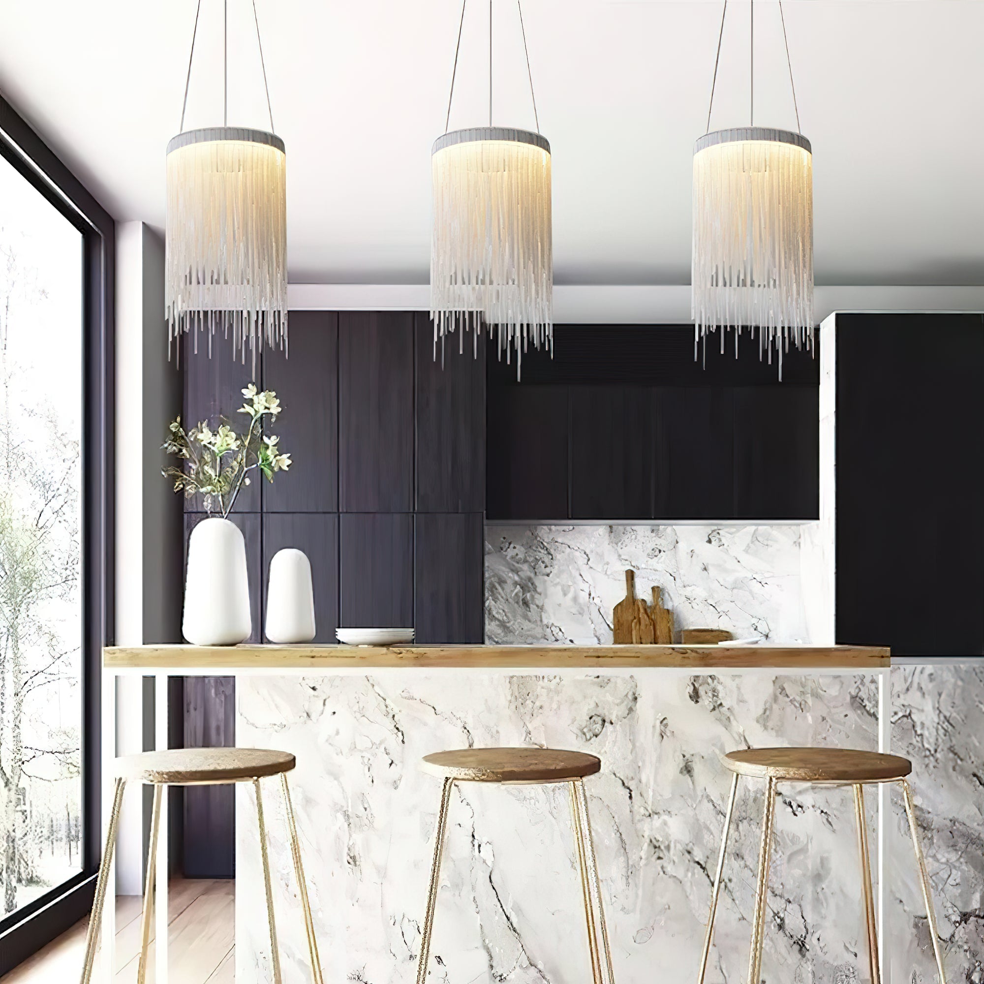 Aluminum Chain Tassel Pendant Light - Lumpaz