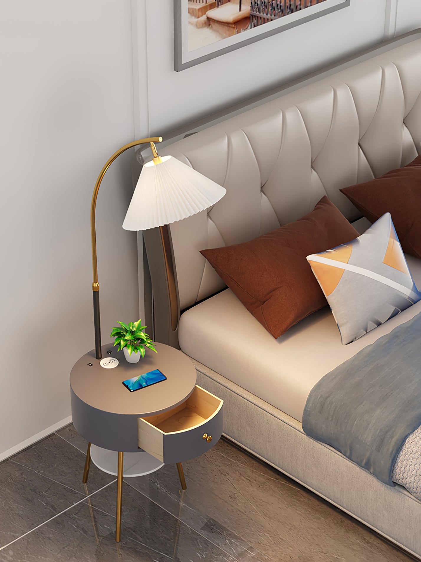 Pleated Arc Floor Light - Lumpaz