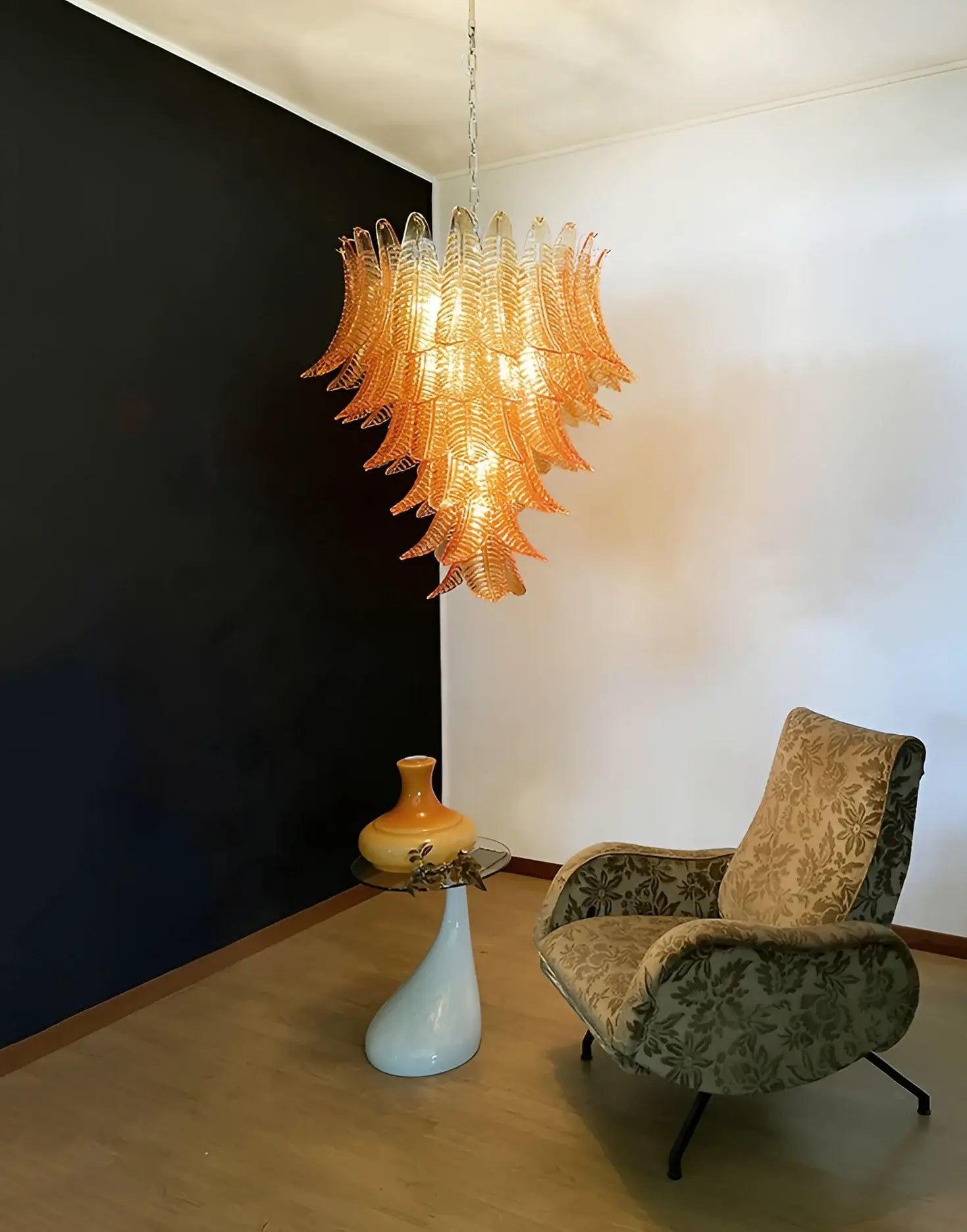 Amber Leaf Cascade Chandelier - Lumpaz