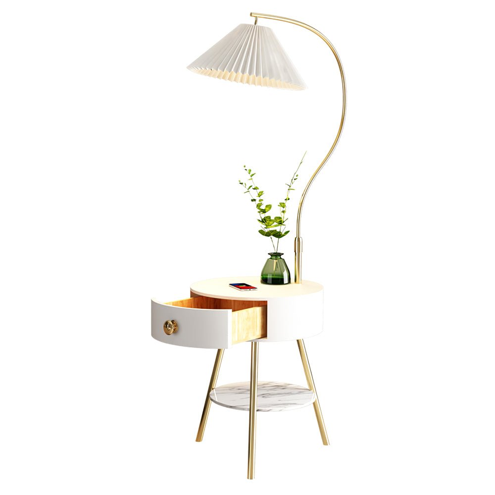 Pleated Nightstand Floor Light - Lumpaz