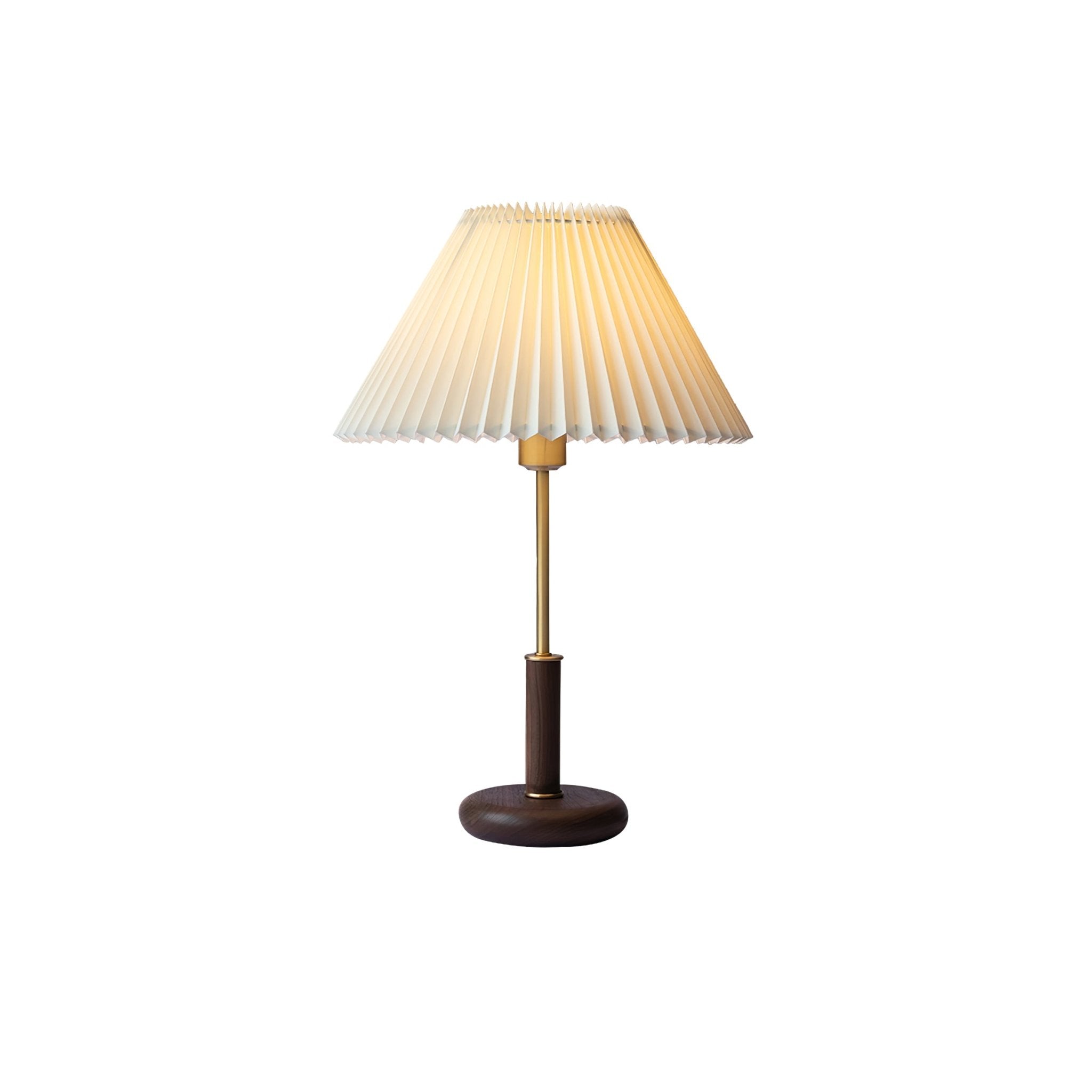 Pleated Walnut Table Lamp - Lumpaz