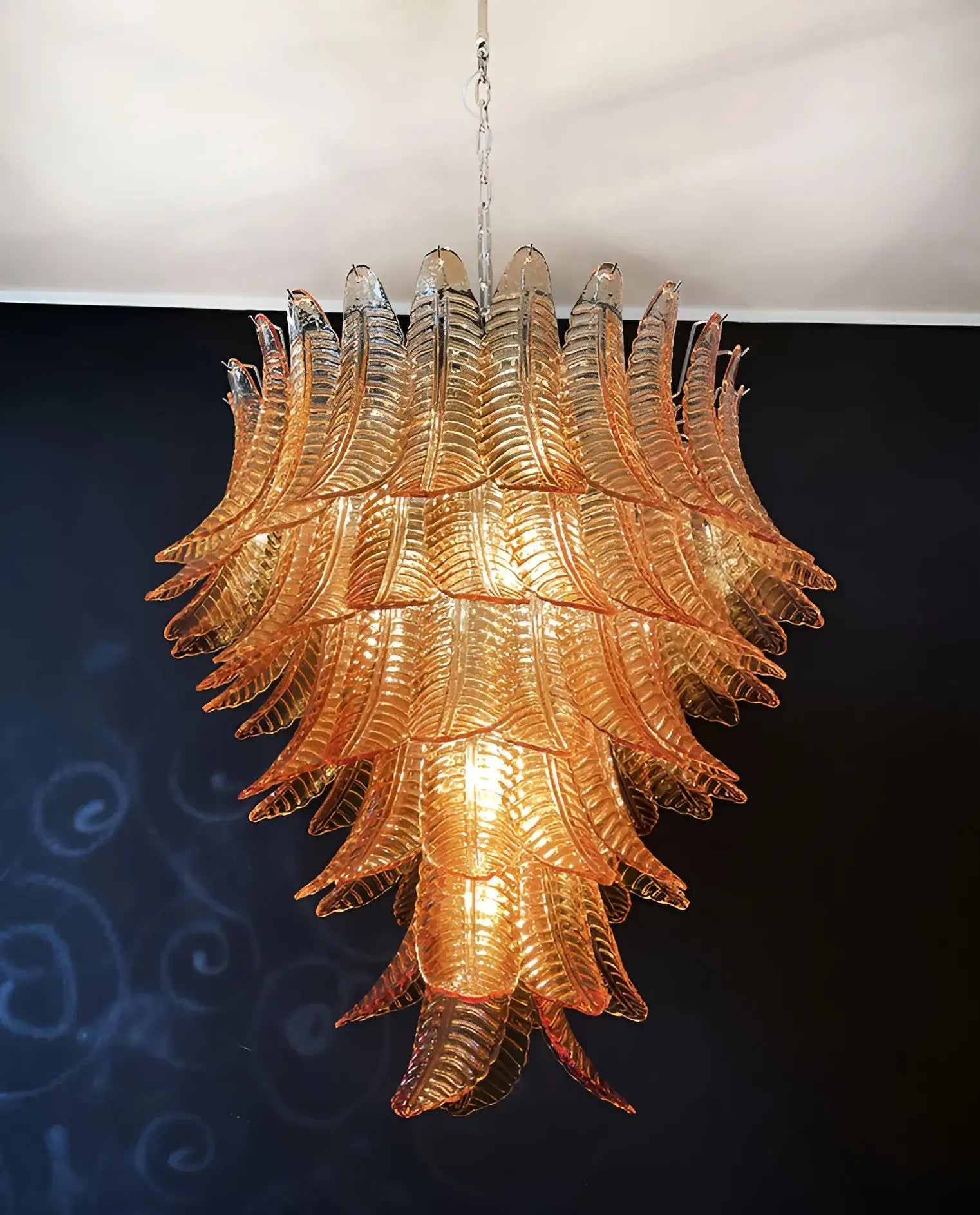 Amber Leaf Cascade Chandelier - Lumpaz