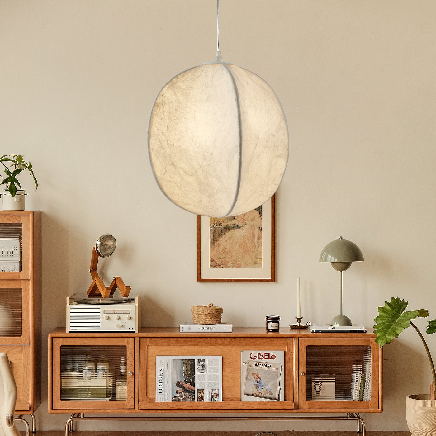 Lilian Silk Sphere Pendant Lamp - Lumpaz
