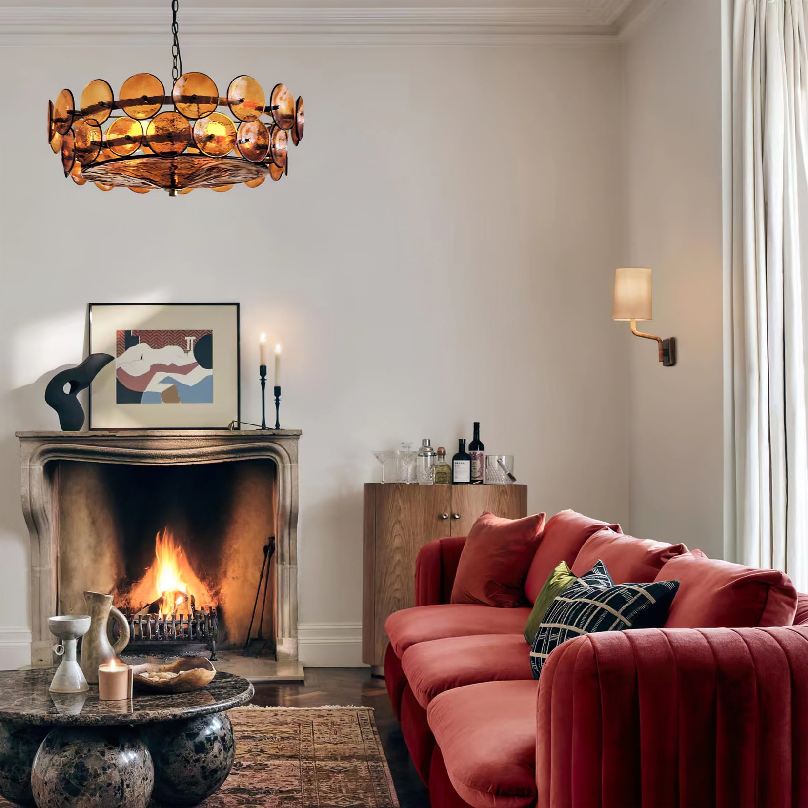 Solaris Disc Murano Chandelier - Lumpaz