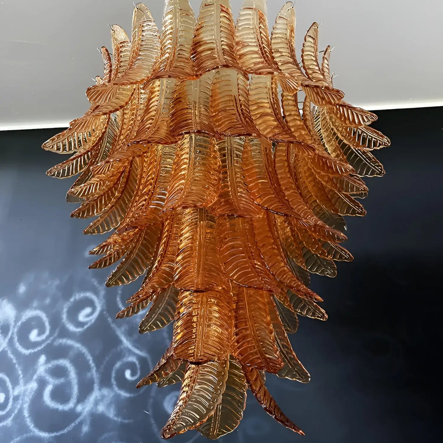Amber Leaf Cascade Chandelier - Lumpaz