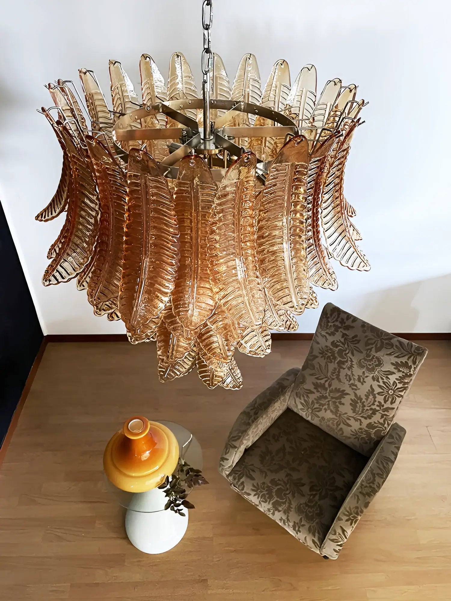 Amber Leaf Cascade Chandelier - Lumpaz