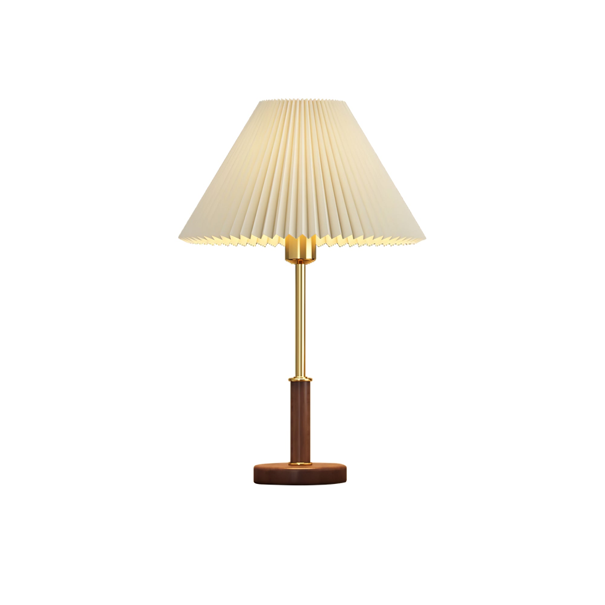 Pleated Walnut Table Lamp - Lumpaz