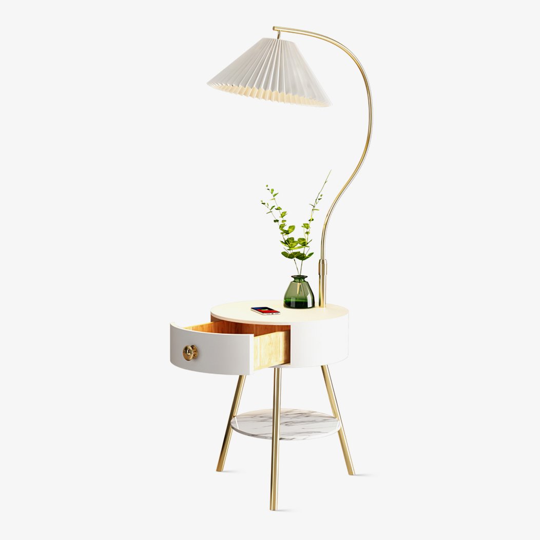 Pleated Nightstand Floor Light - Lumpaz