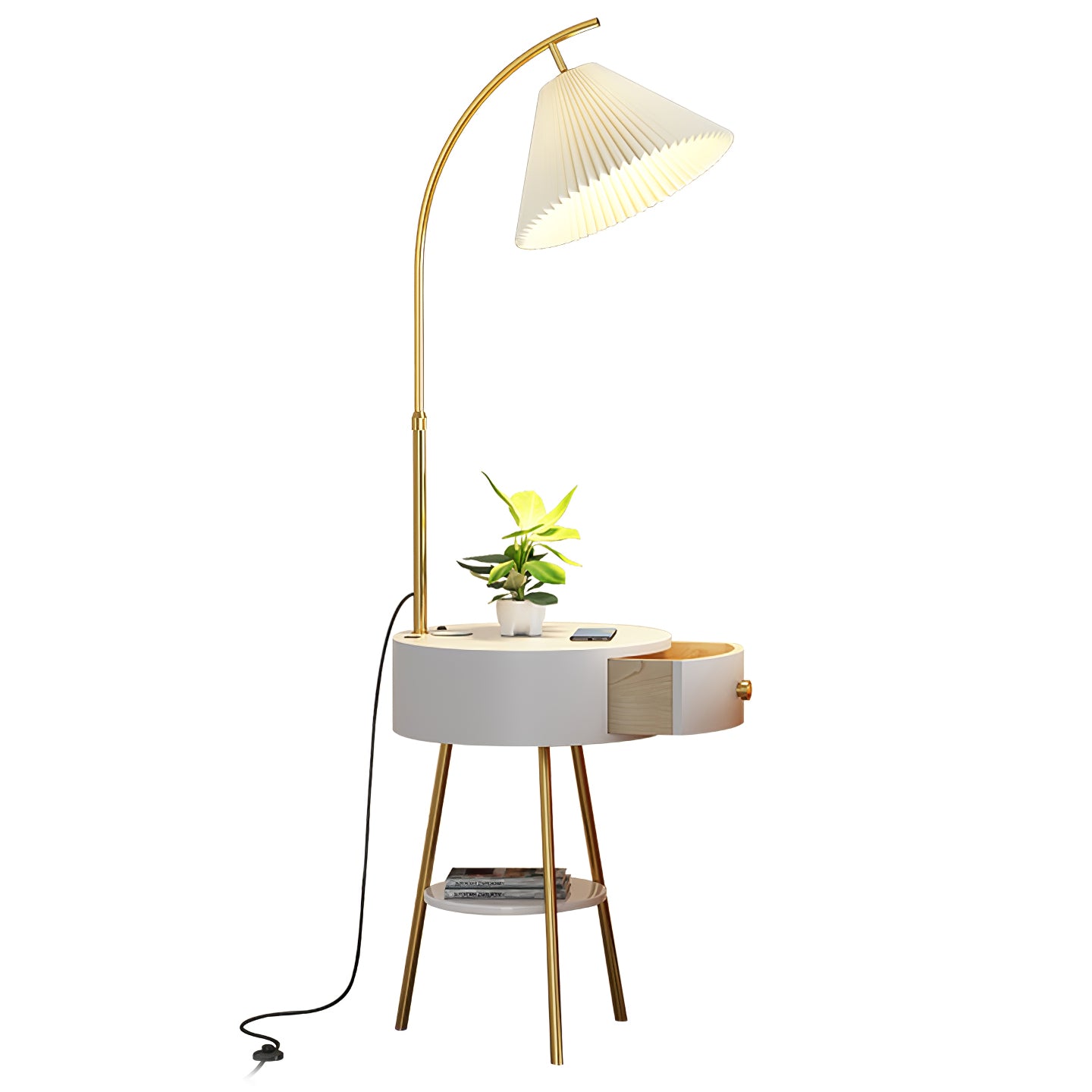 Pleated Arc Floor Light - Lumpaz