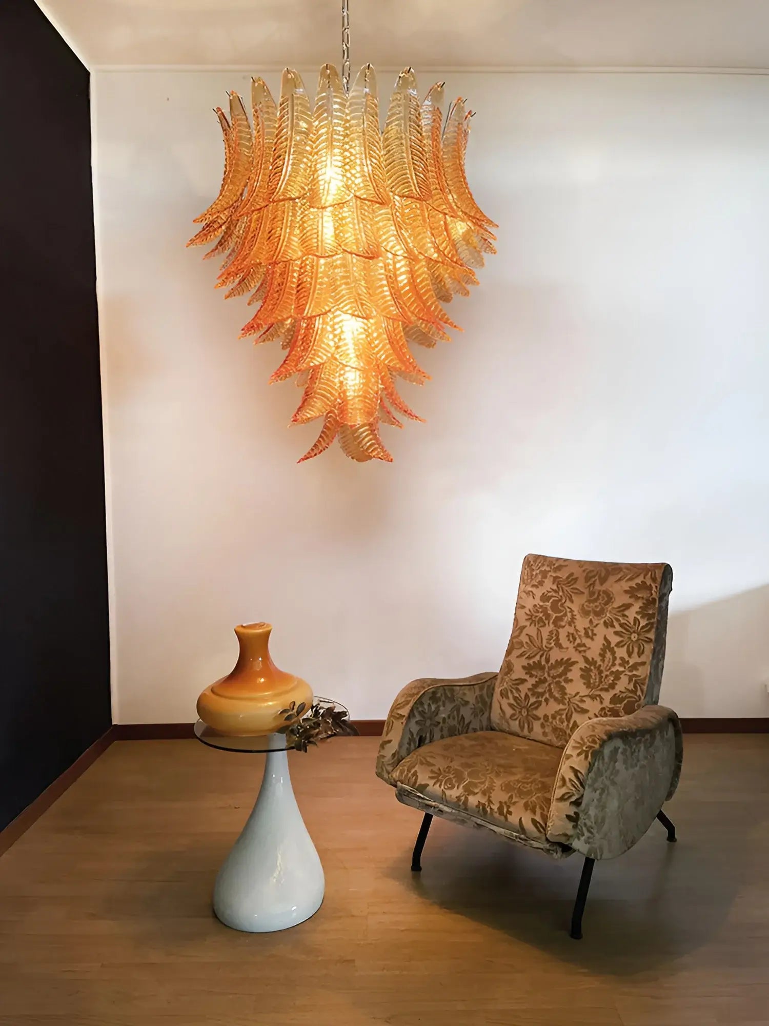 Amber Leaf Cascade Chandelier - Lumpaz