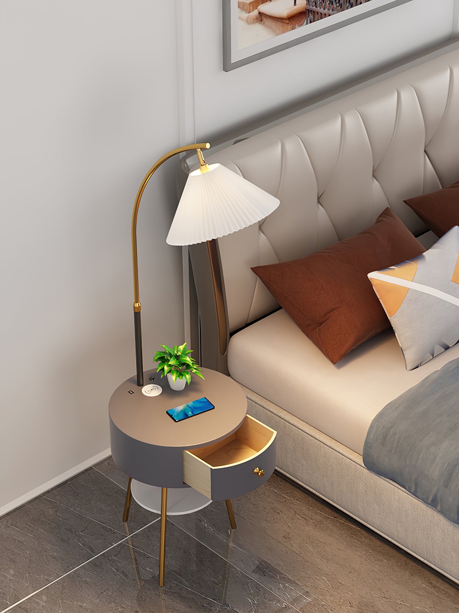 Pleated Arc Floor Light - Lumpaz