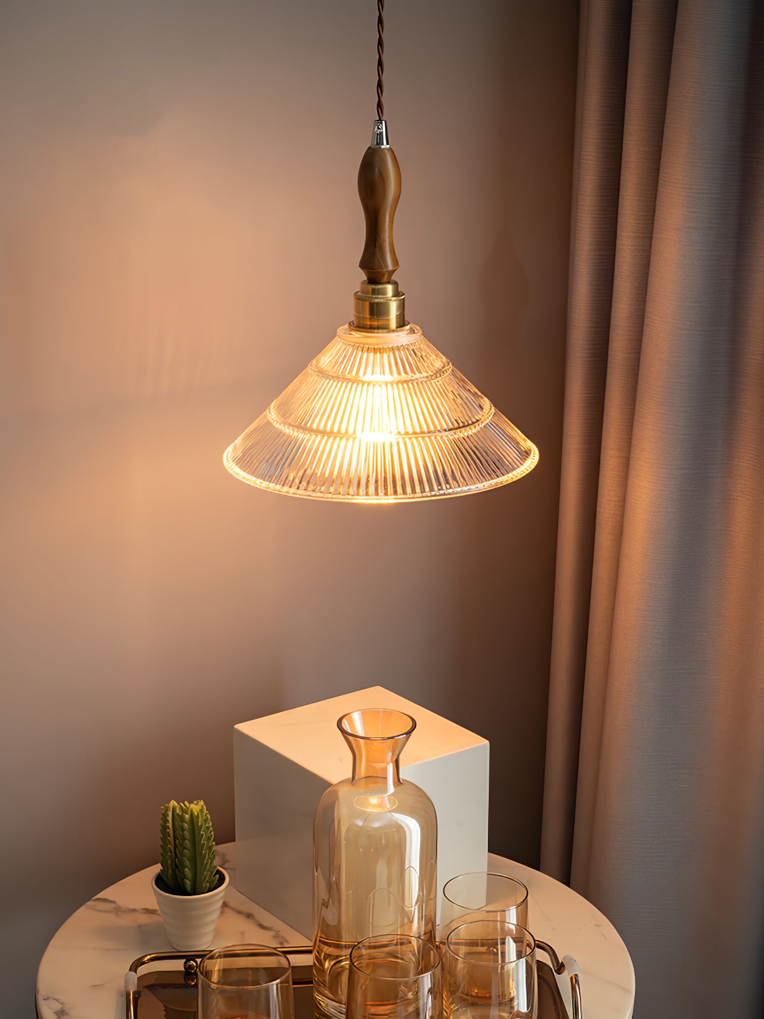 Vintage Ripple Pendant Lamp - Lumpaz