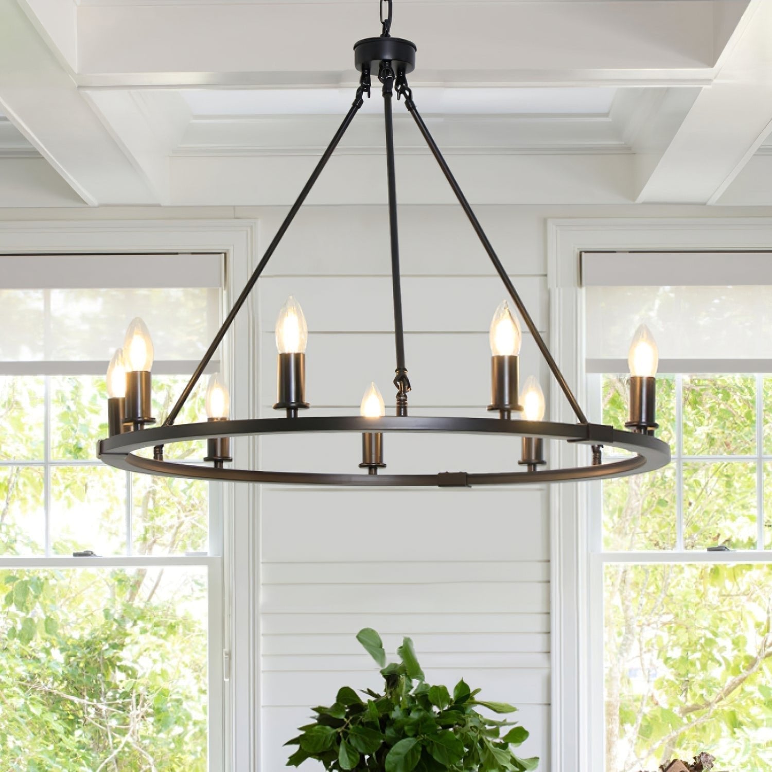 Black Candles Ring Chandelier - Lumpaz