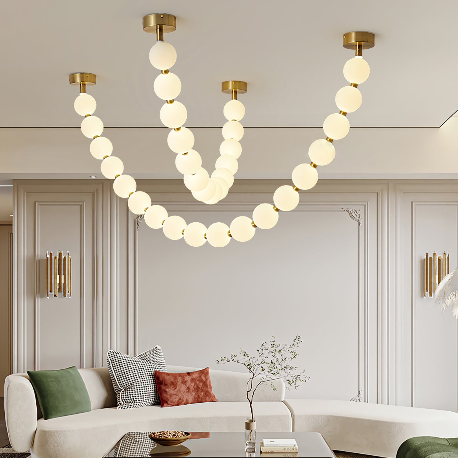 Pearl Necklace Balls Chandelier - Lumpaz