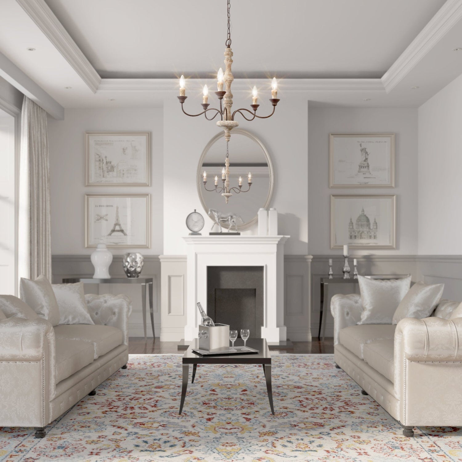 Candlestick Farmhouse chandelier - Lumpaz