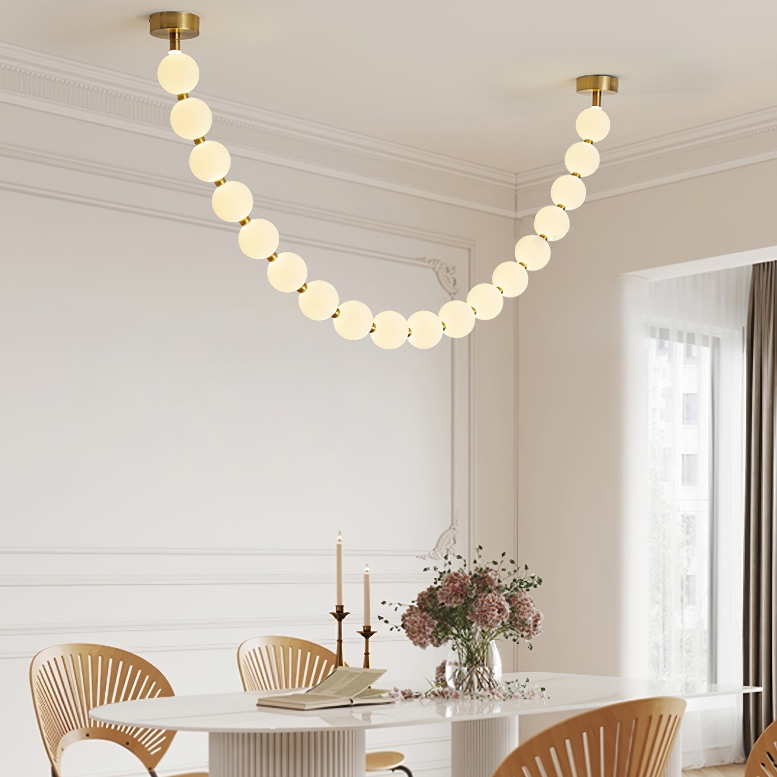 Pearl Necklace Balls Chandelier - Lumpaz